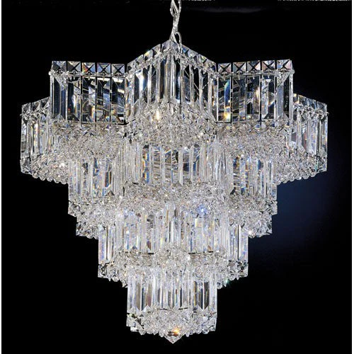 Silver 15-Light Clear Gemcut Pendant, 22.5W x 19H x 22.5D - Image 1