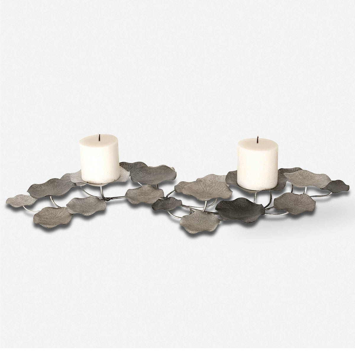 Uttermost Lying Lotus Champagne Silver Candleholder - Image 2