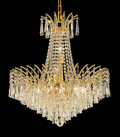 11 Light crystal chandelier gold plated - Image 1