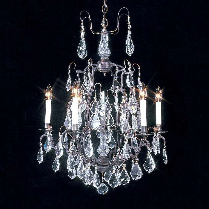 6 Light Versailles Crystal Chandelier, chrome finish - Image 1