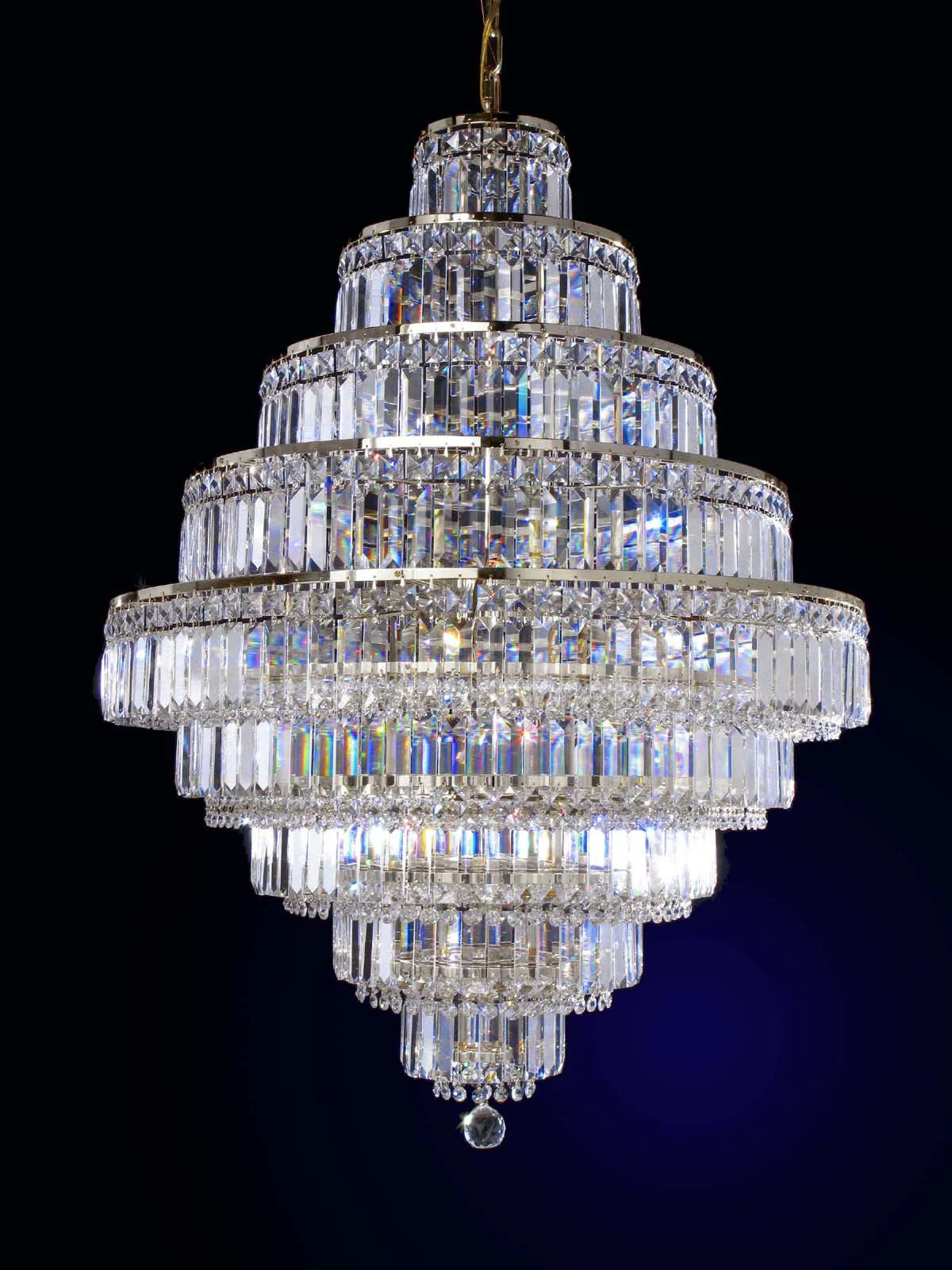 18 lights crystal chandelier in polished chrome finish - Image 1