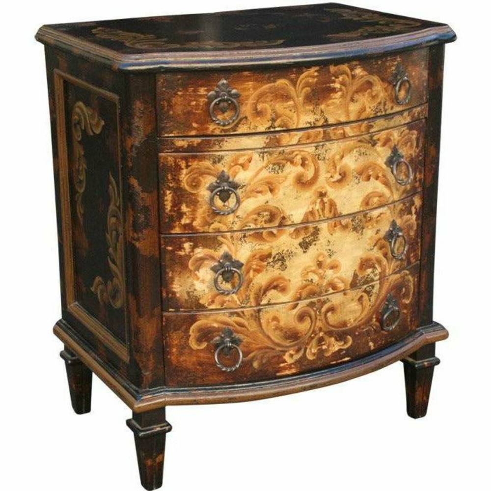 Casa Bonita Peruvian Hand-Painted Carved Wood Allende Chest With Drawers - Image 1