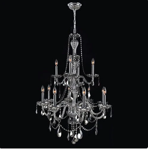 12-Light ChromeFinish with Chrome Crystal Chandelier - Image 1
