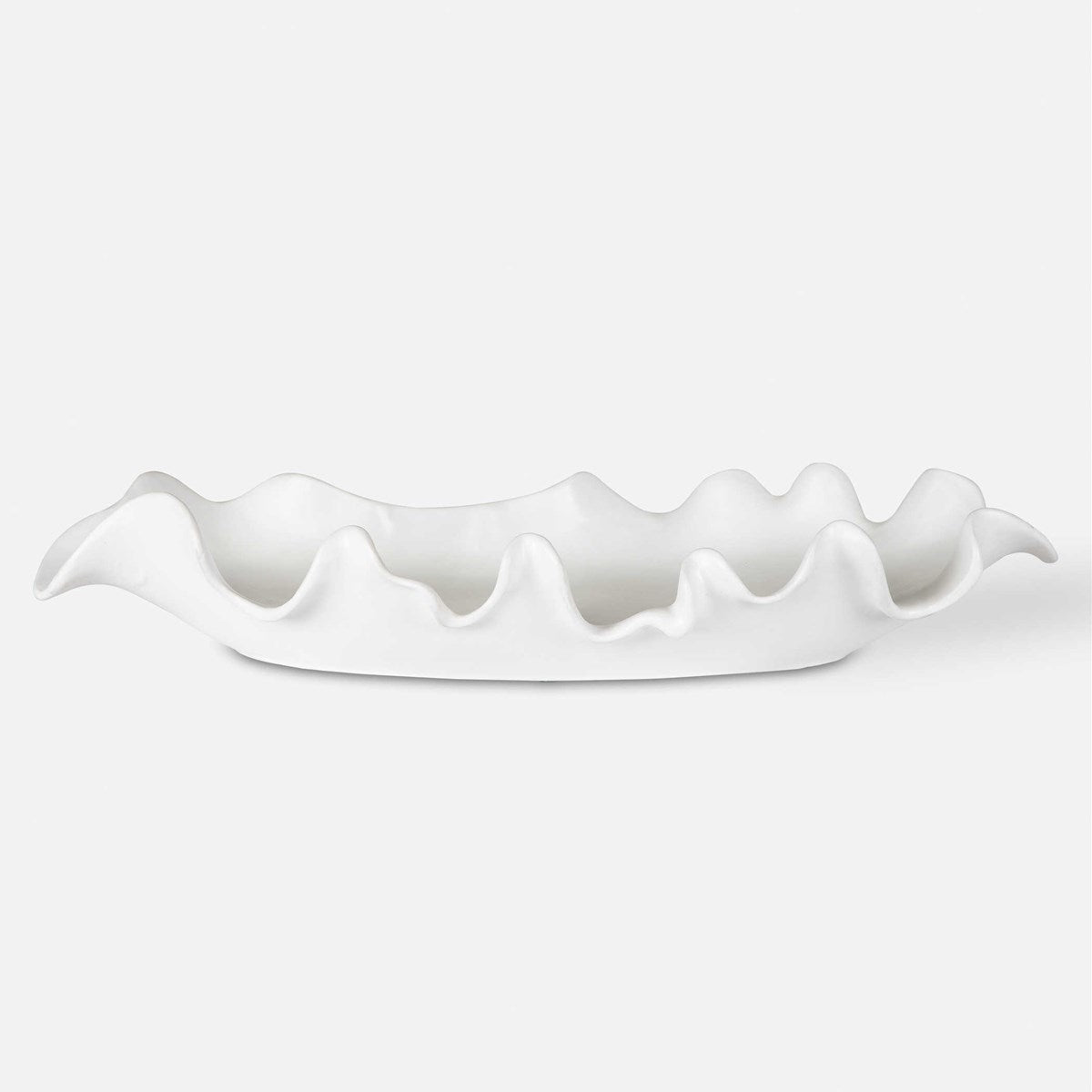 Uttermost Ruffled Feathers Matte White Ceramic Bowl - Image 3