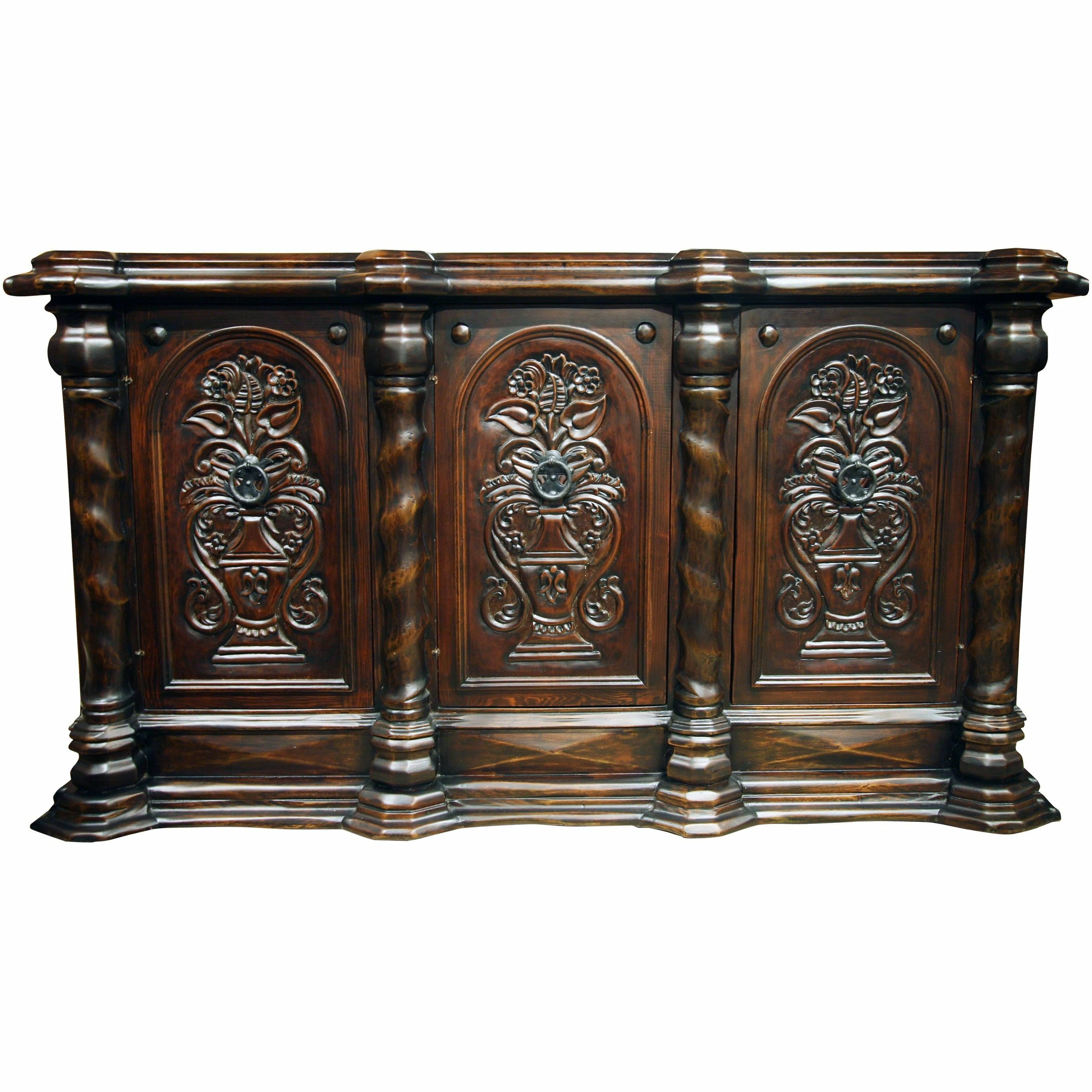 Casa Bonita Peruvian Hand-Painted Carved Wood Odessa Buffet - Image 1