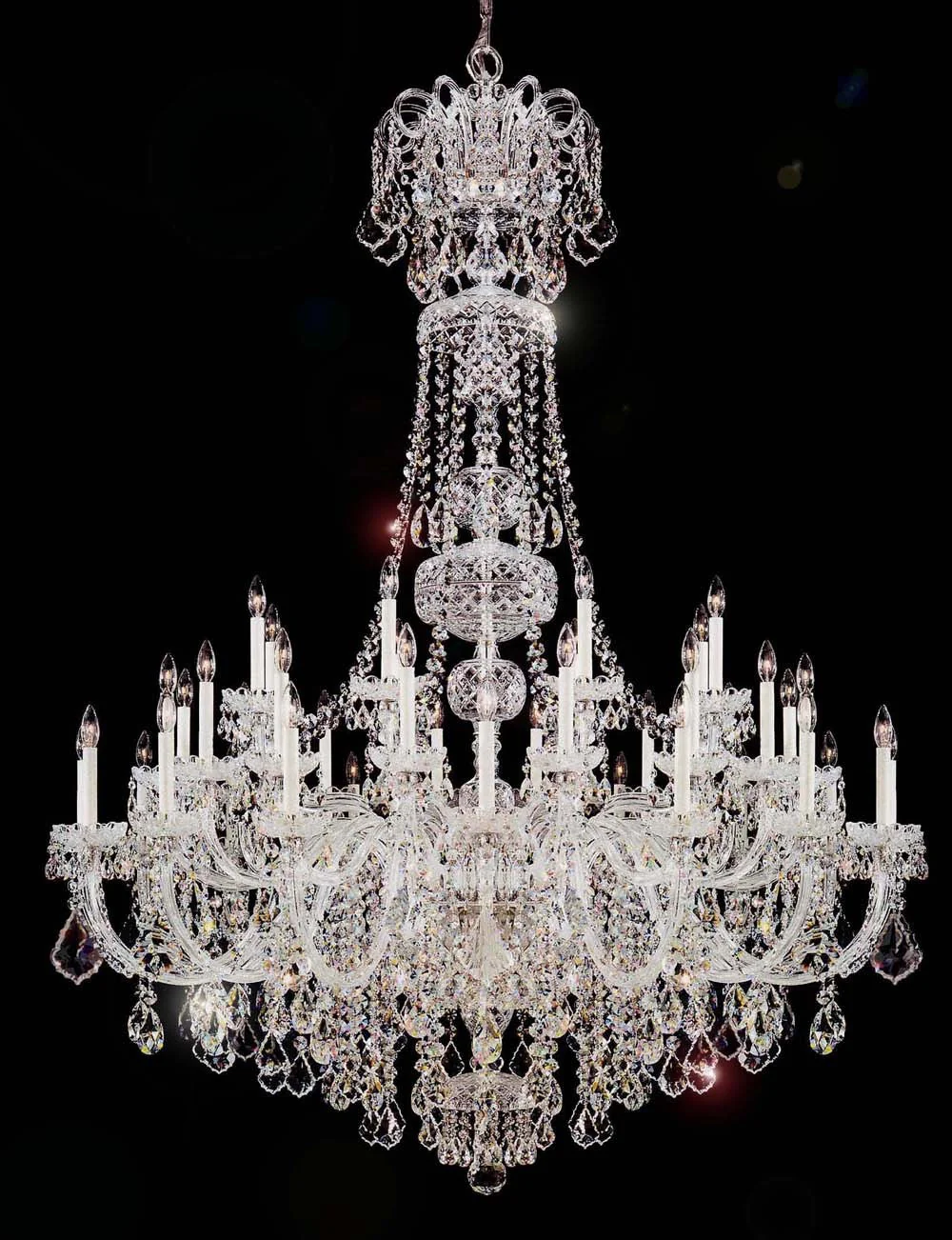 45 Lights Bohemian Crystal chandelier in polished chrome finish - Image 1