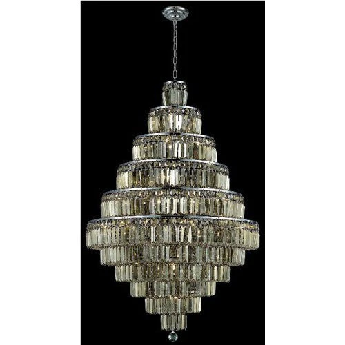 Maxim Chrome Thirty-Light Chandelier with Golden Teak/Smoky Royal Cut Crystals - Image 1