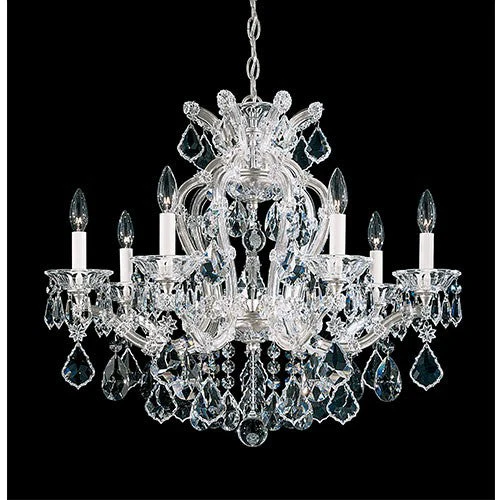 Maria Theresa Silver Leaf Seven-Light Chandelier with Clear Hand Cut Crystal - Image 1