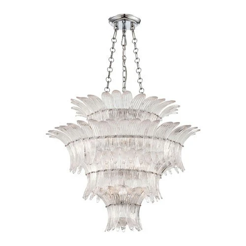 Fiore Chrome / Clear 12 Light Chandelier with Clear Glass Shade - Image 1