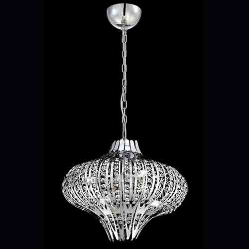 Monica Chrome Six-Light 19.5-Inch Wide Chandelier with Clear Crystal - Image 1