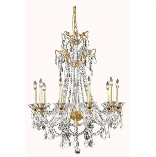 Gold 10-Light Chandelier with Swarovski Elements Crystal - Image 1