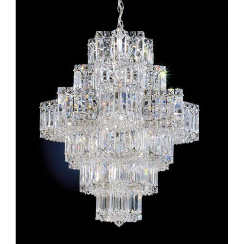 Silver 21-Light Clear Gemcut Pendant, 22.5W x 28H x 22.5D - Image 1