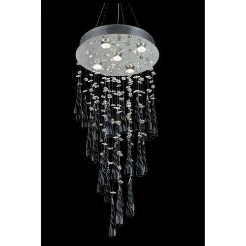 Crystal Chrome Five Light 32-in Chandelier - Image 1