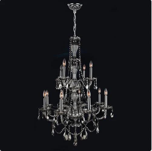 12-Light ChromeFinish withSmoke Crystal Chandelier - Image 1