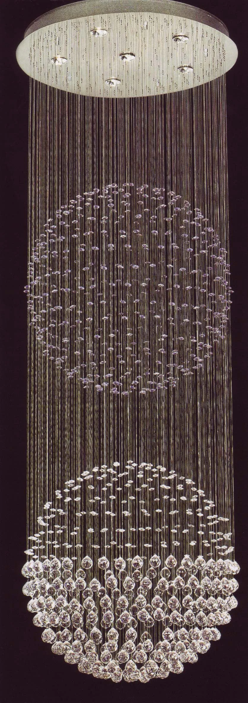 6 lights galaxy contemporary crystal chandelier in polished chrome finish - Image 1