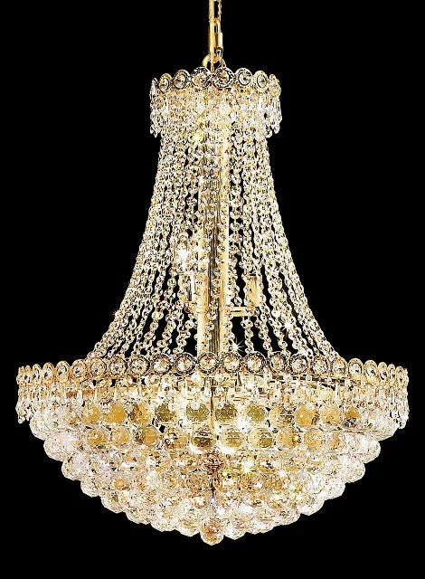 12 light Crystal chandelier with gold plated finish - Image 1