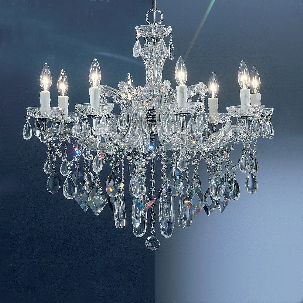 8 Light Maria Theresa Chandelier, polished chrome - Image 1