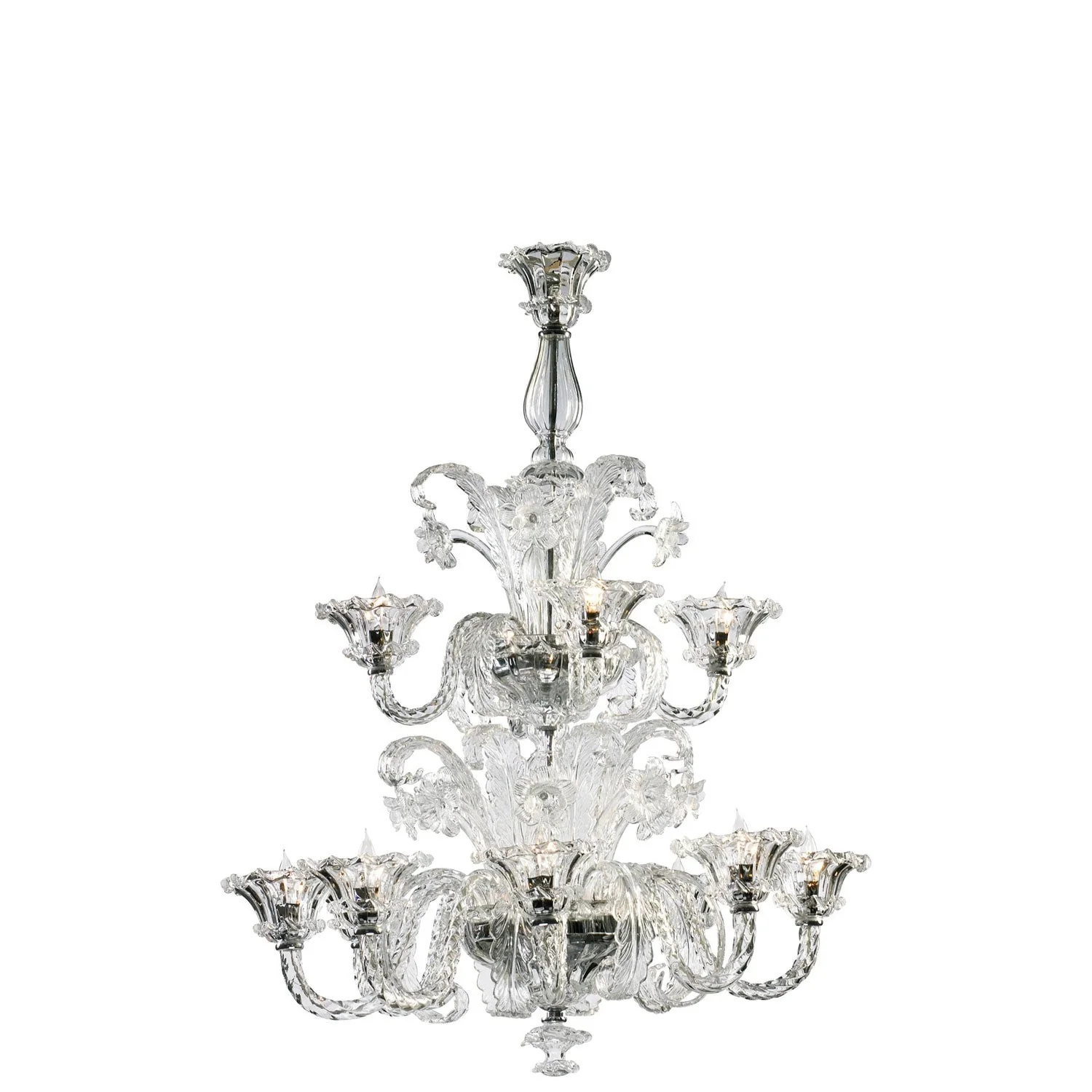 Chrome 12-Light Chandelier - Image 1