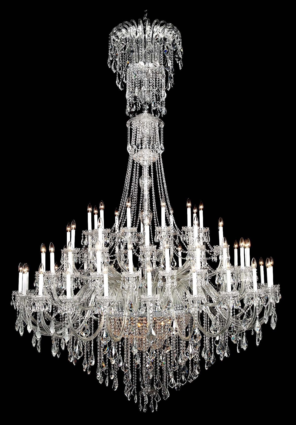 120 Lights large Bohemian Crystal chandelier in polished chrome finish - Image 1