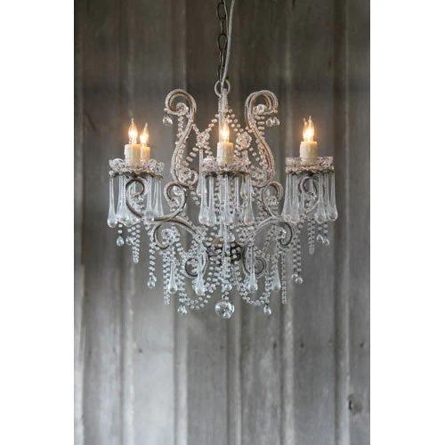 Silver Six-Light Chandelie - Image 1