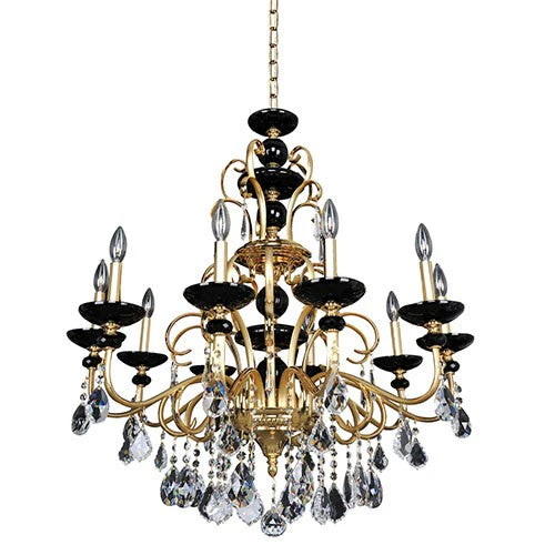 Cimarosa Two-Tone 24K Gold 10-Light 33.5-Inch Wide Chandelier with Firenze Clear Crystal - Image 1