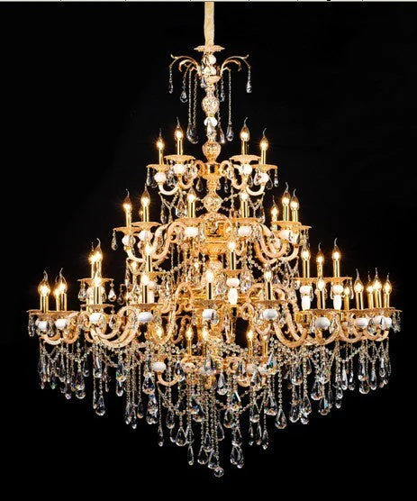 Gold plated 60 Light Zinc Alloy crystal Chandelier - Image 1