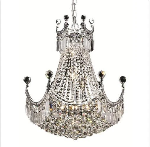 Chrome Nine-Light 20-Inch Chandelier with Royal Cut Clear Crystal - Image 1