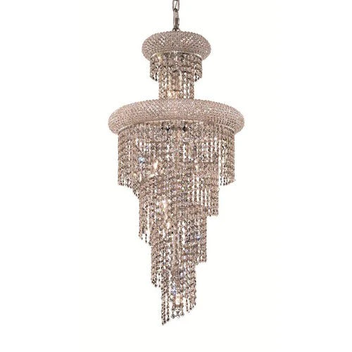 Chrome Ten-Light 16-Inch Chandelier with Royal Cut Clear Crystal - Image 1