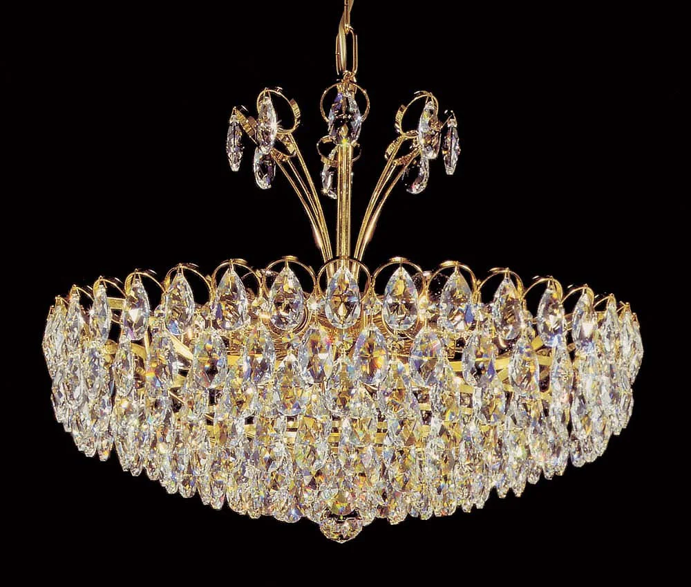 6 lights crystal chandelier in gold plated finish - Image 1