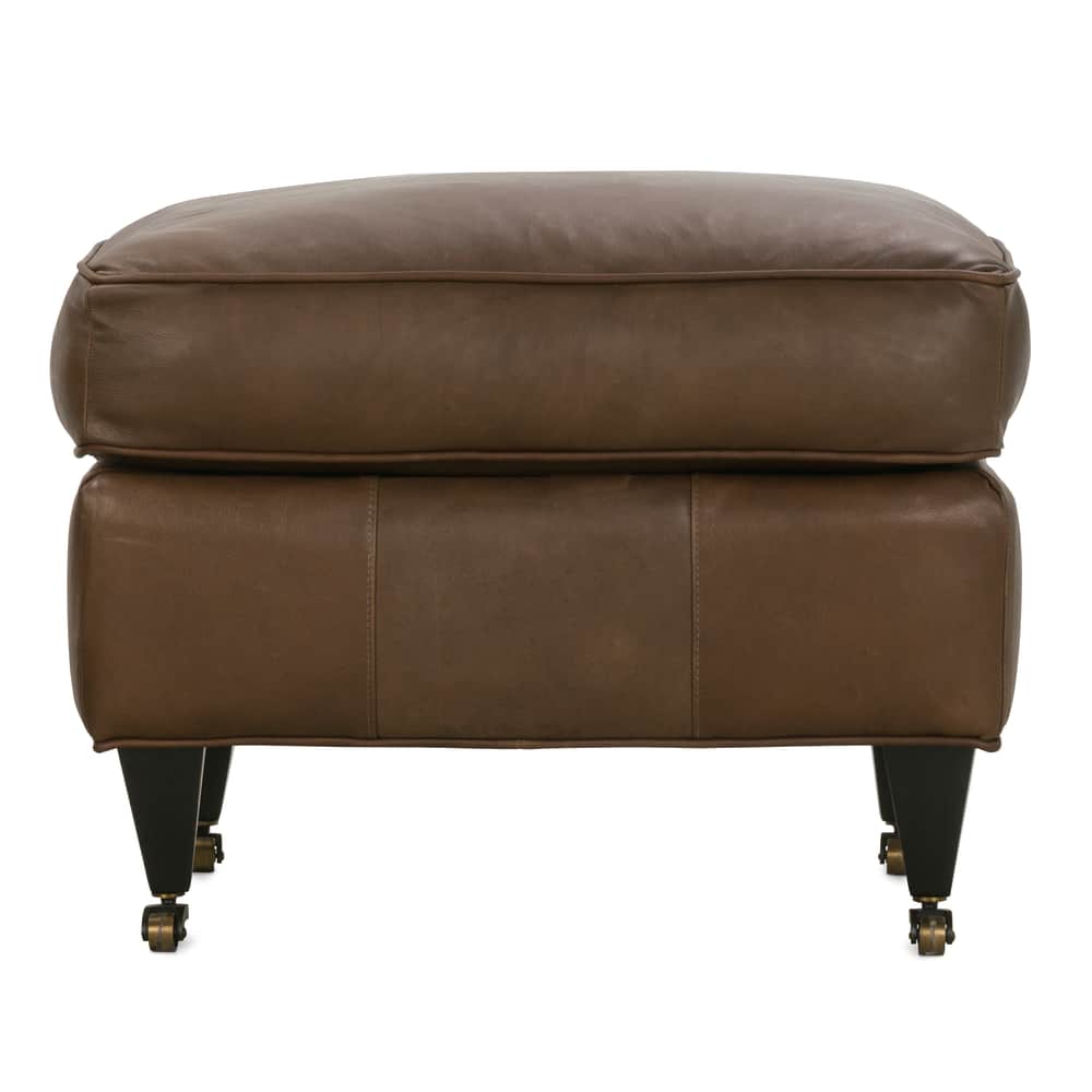 Rowe Furniture Brooke Leather Ottoman ~ Available To Custom Order In All Leathers - Image 1