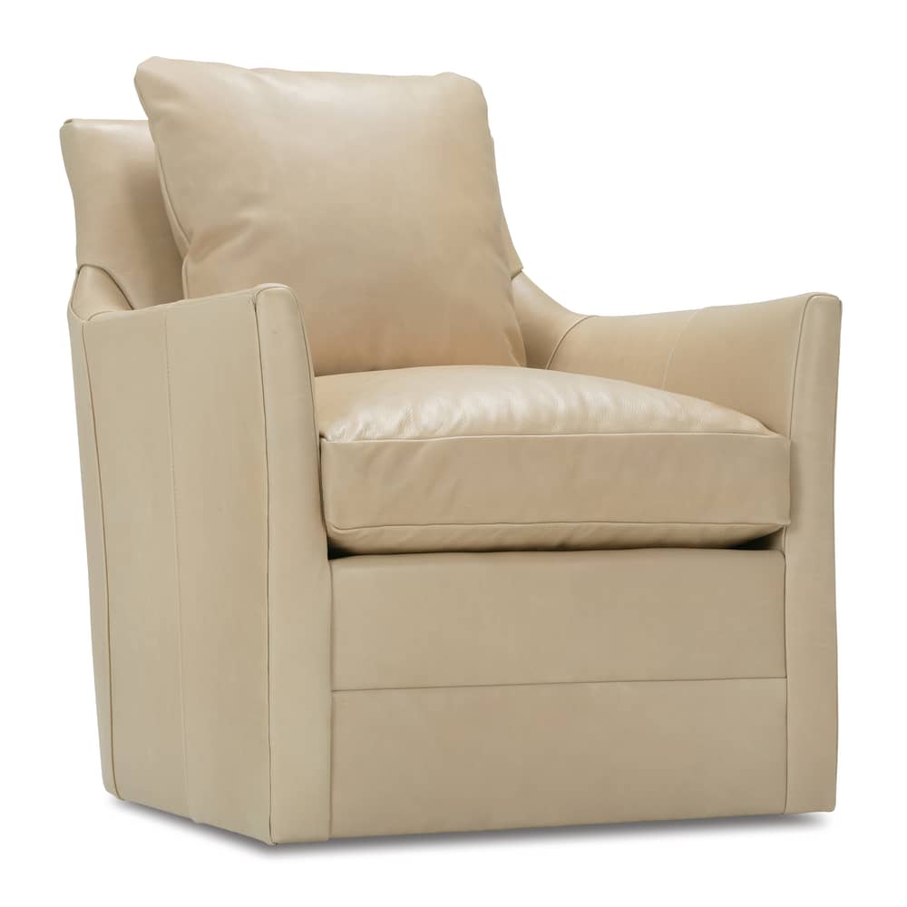 Rowe Furniture Ingrid Leather Swivel Chair w/ Glider Option ~ Available To Custom Order In 6 Different Grades of Leather! - Image 2