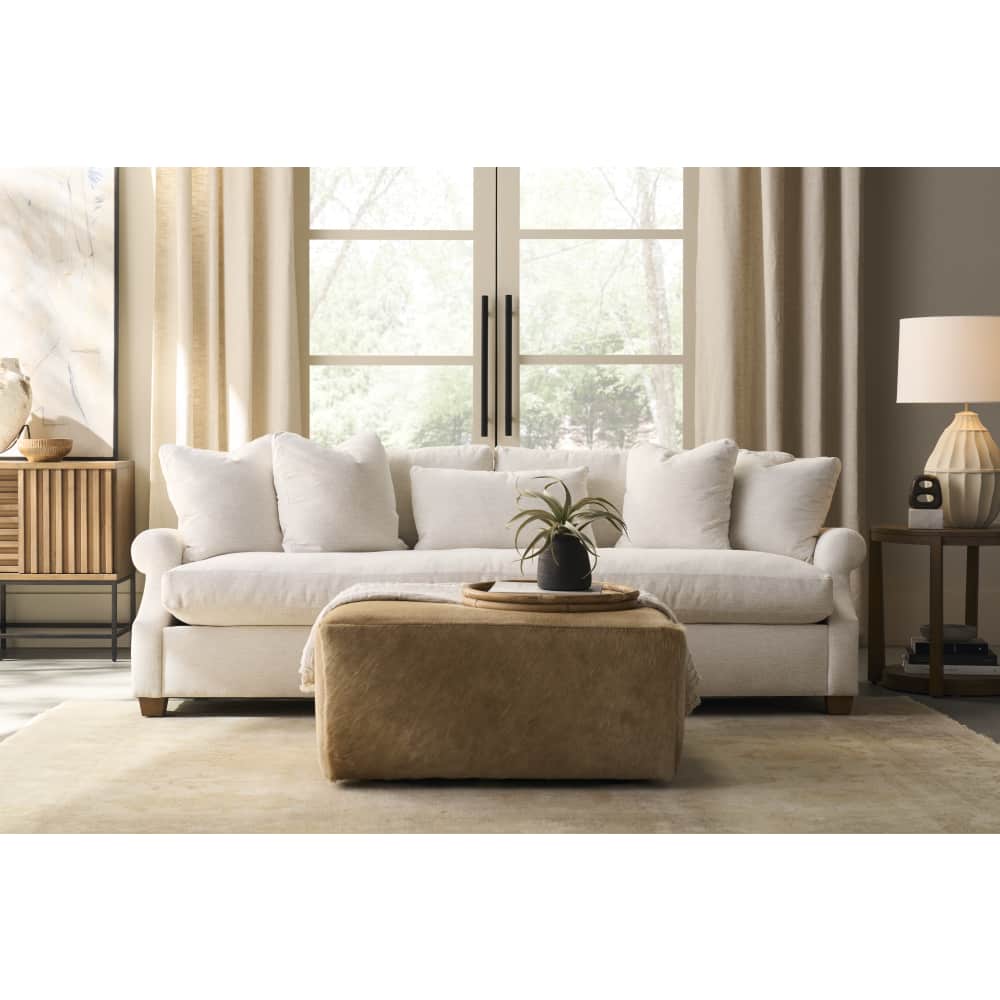 Rowe Furniture Miles Leather Ottoman ~ Available To Custom Order In All Leathers