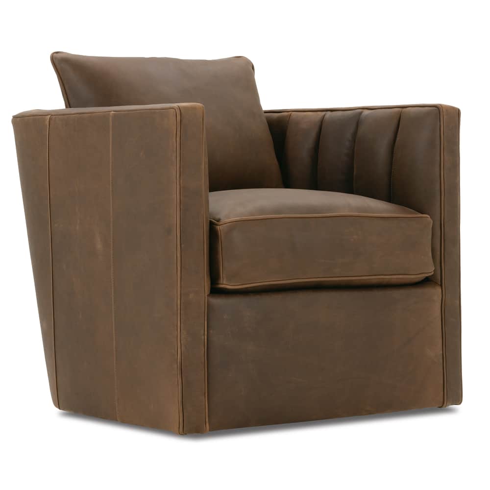 Rowe Furniture Kitt Leather Swivel Chair ~ Available To Custom Order In All Leathers - Image 3