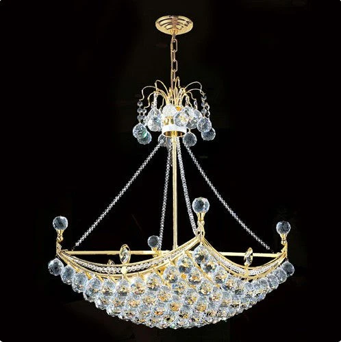Six-Light GoldFinish with Clear-Crystals Chandelier - Image 1