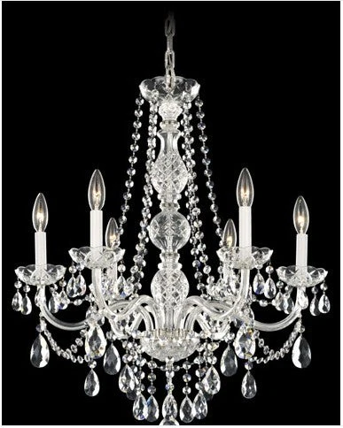 Six-Light Clear Heritage Handcut Crystal Chandelier - Image 1