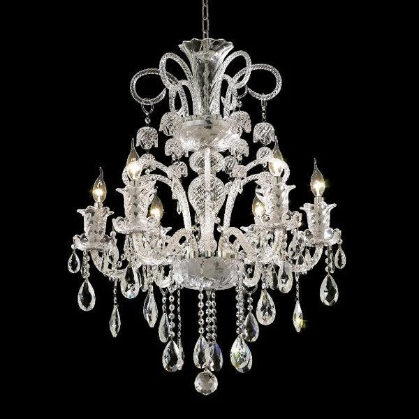 Polished chrome 6 Light Bohemian crystal Chandelier - Image 1