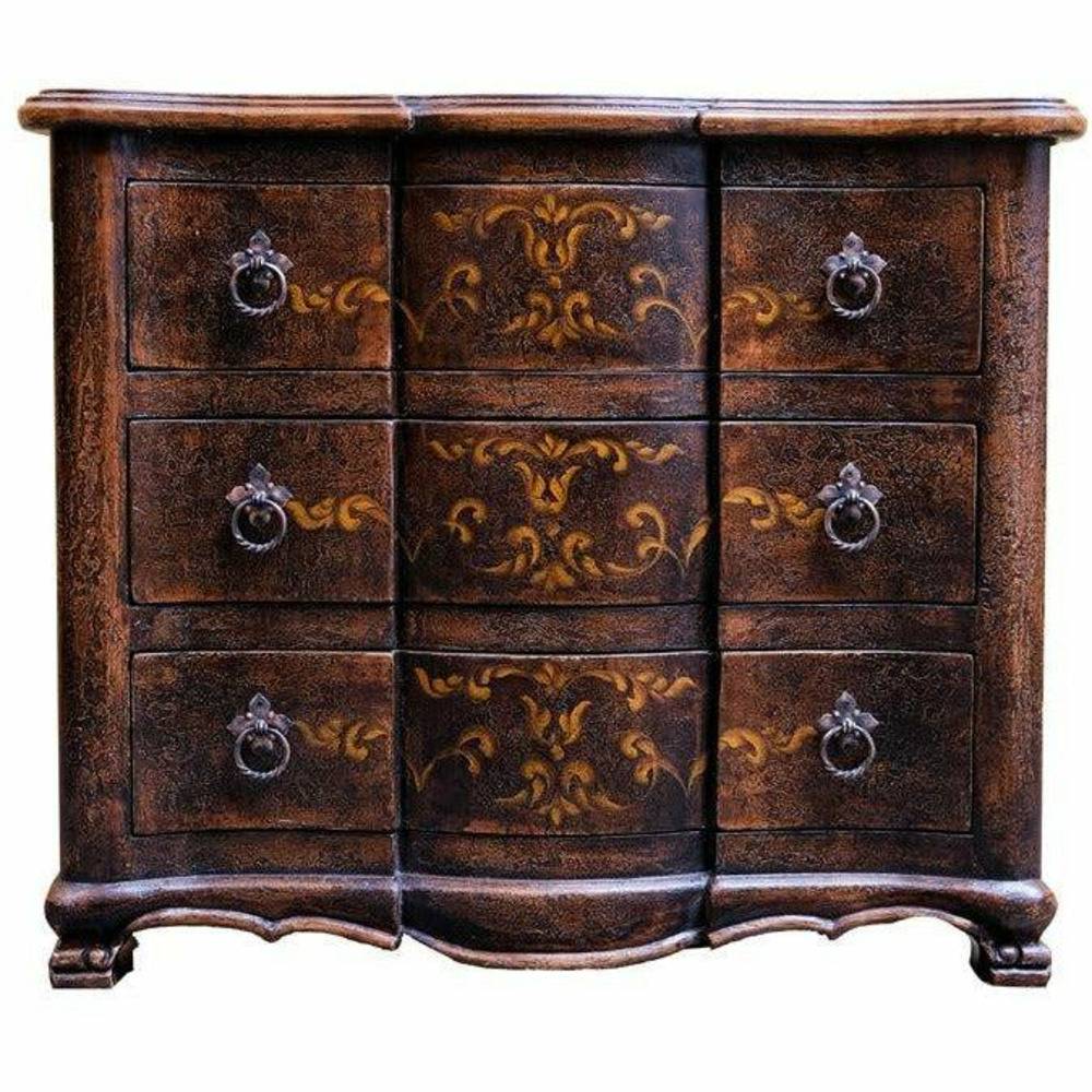 Casa Bonita Peruvian Hand-Painted Carved Wood Julian Nightstand - Image 1