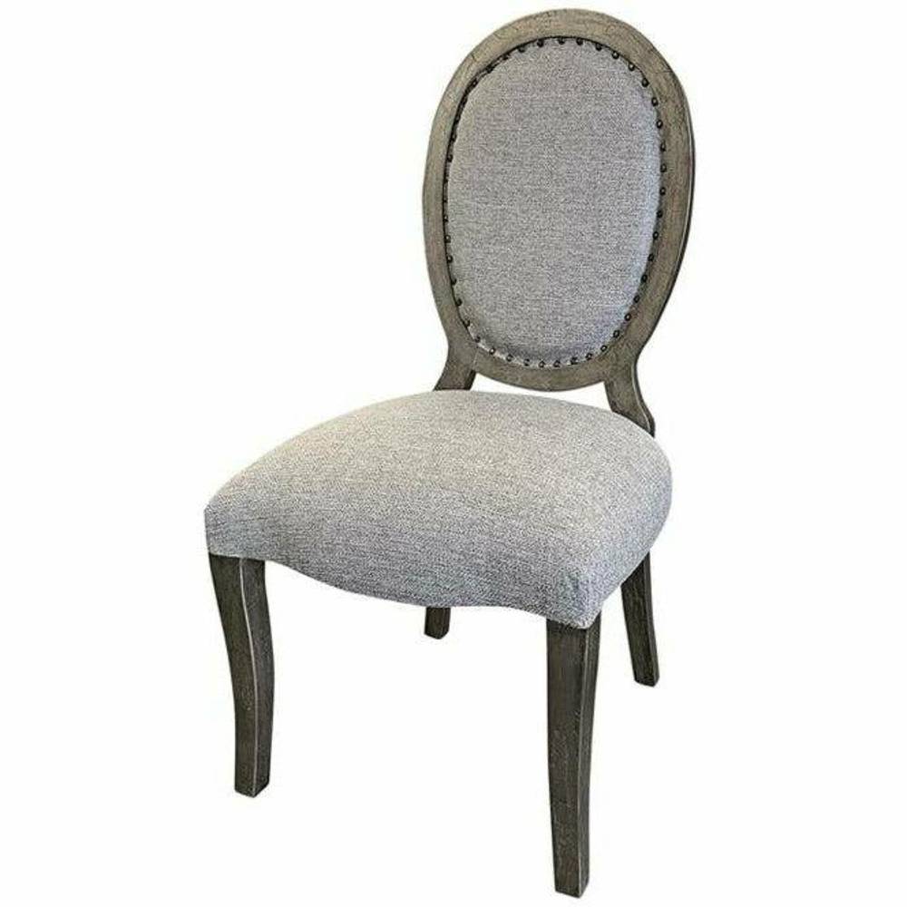 Casa Bonita Peruvian Hand-Painted Carved Wood and Linen Diane Dining Chair - Image 1