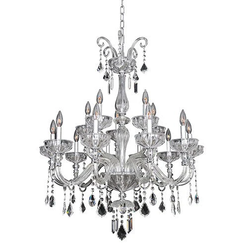 15-Light 32-Inch Wide Chandelier with Firenze Clear Crystal - Image 1