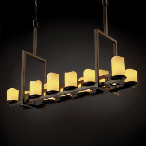 Five-Downlight Dark Bronze Tall Bridge Chandelier - Image 1