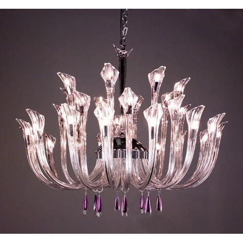 Inspiration Chrome Thirty Two-Light Chandelier with Amethyst Crystal Accents - Image 1