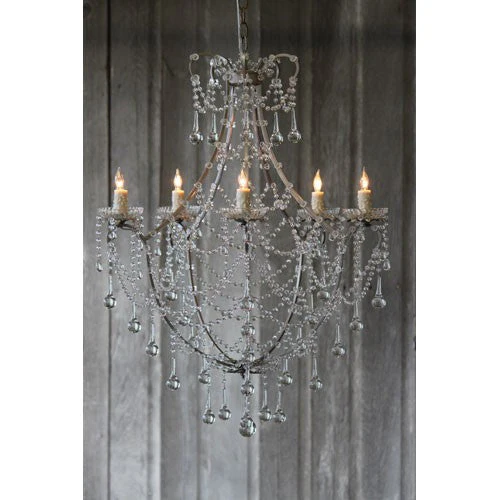 Jazmine Silver Five-Light Chandelier - Image 1