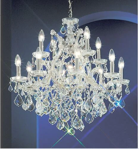 Chrome Thirteen-Light Chandelier with Crystalique Accents - Image 1
