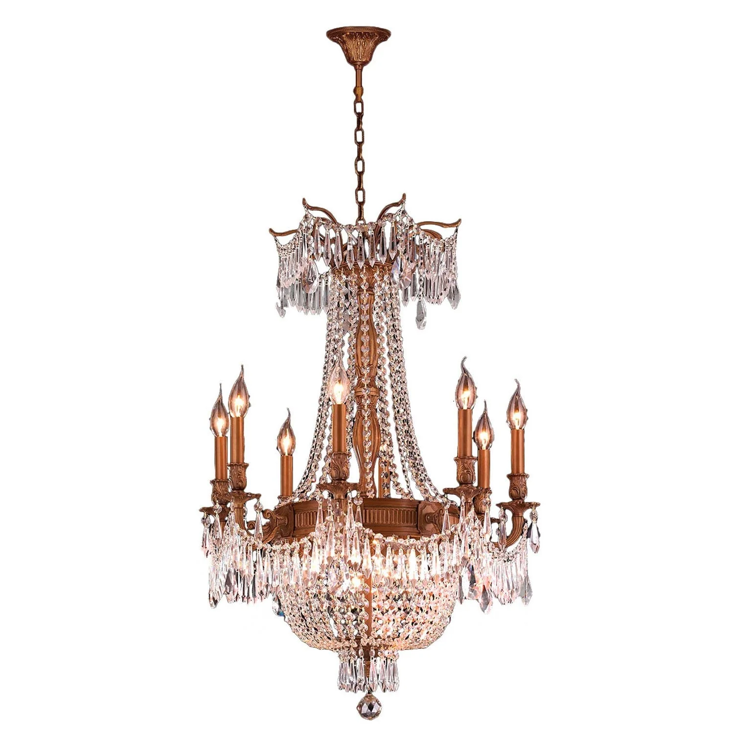 Corp Winchester French Gold Twelve-Light Chandelier - Image 1