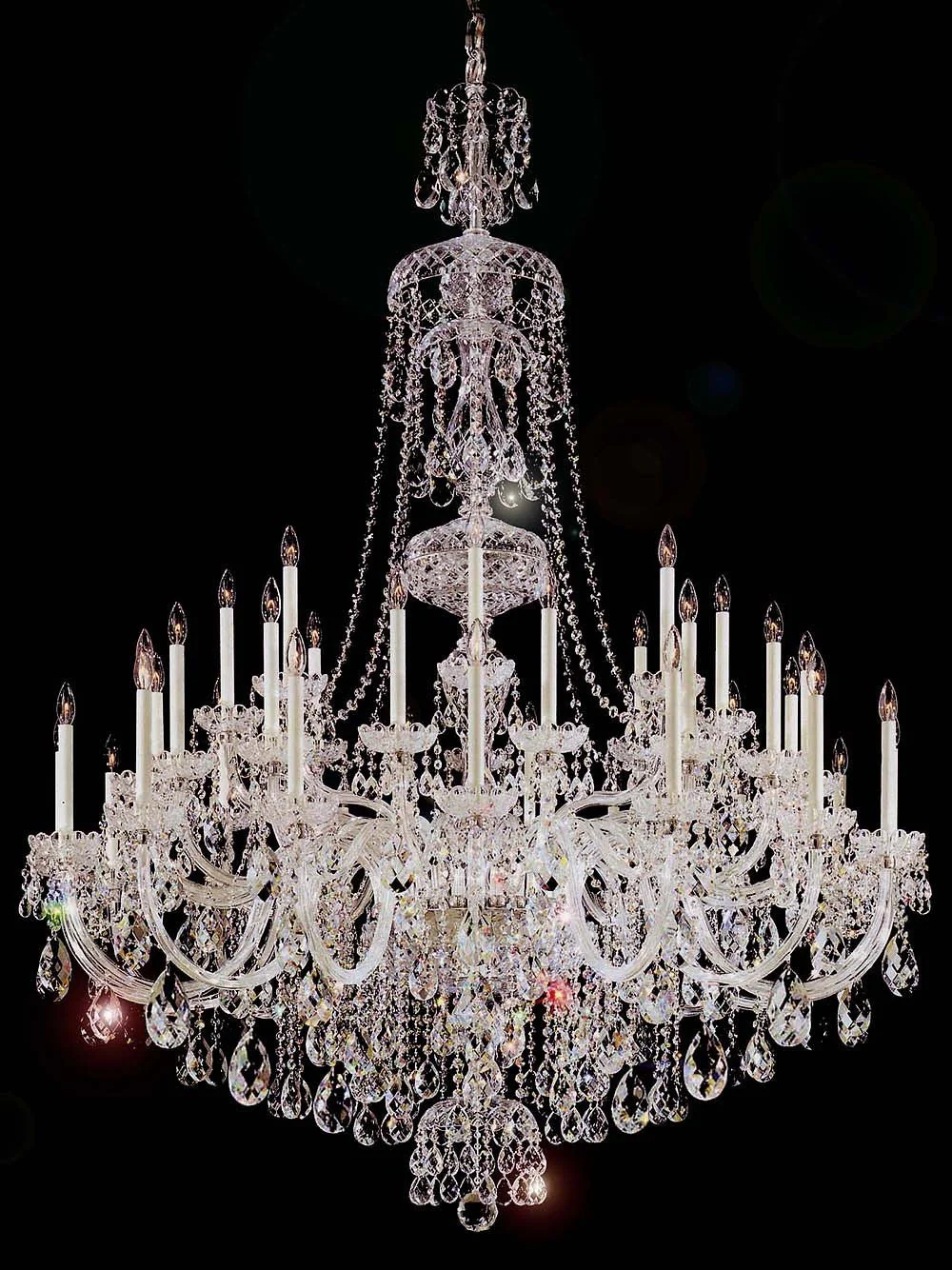 40 Lights Bohemian Crystal chandelier in polished chrome finish - Image 1