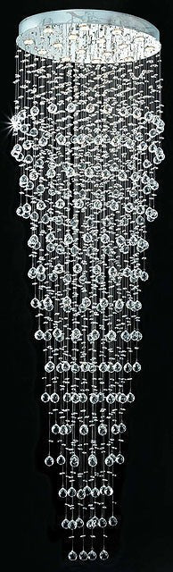 polished chrome Contemporary Crystal Chandelier dropped with crystal balls - Image 1