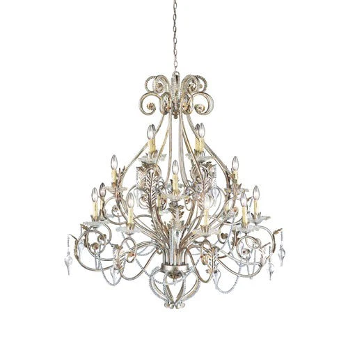 Allure Antique Silver Sixteen-Light Chandelier - Image 1