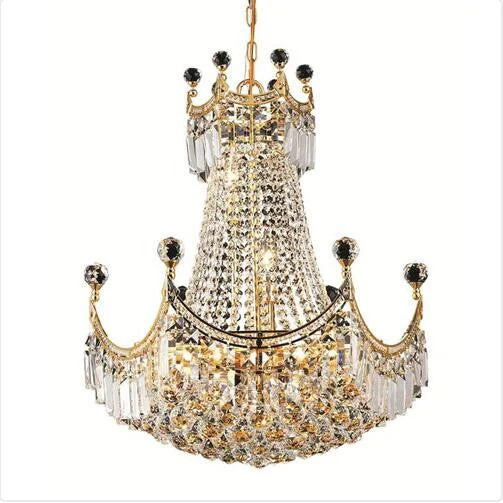 Gold Nine-Light 20-Inch Chandelier with Royal Cut Clear Crystal - Image 1
