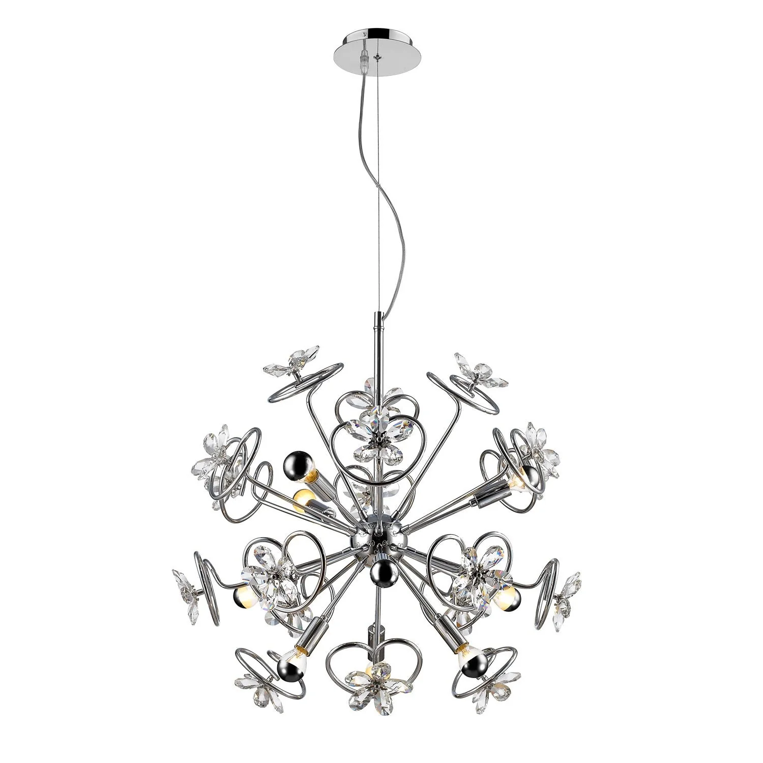 Flora Chrome 26.5-Inch LED Pendant - Image 1