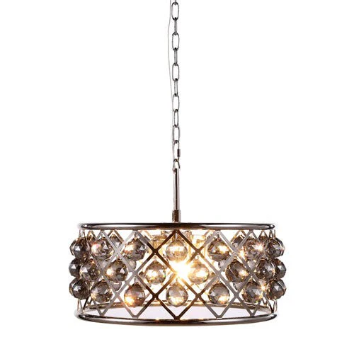Madison Polished Nickel Five-Light Pendant with Faceted Silver Crystals - Image 1
